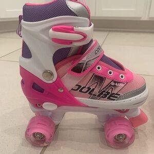 Kids Roller Skates - Pink and White